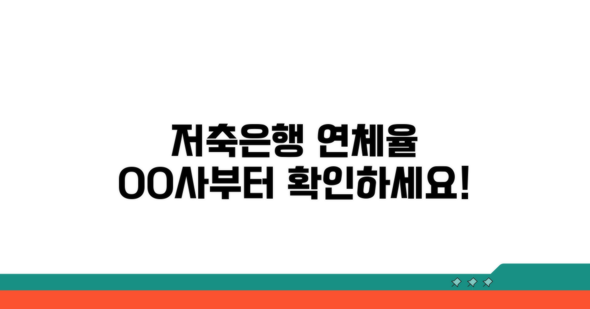 저축은행 연체율, 이 업체부터 확인하세요