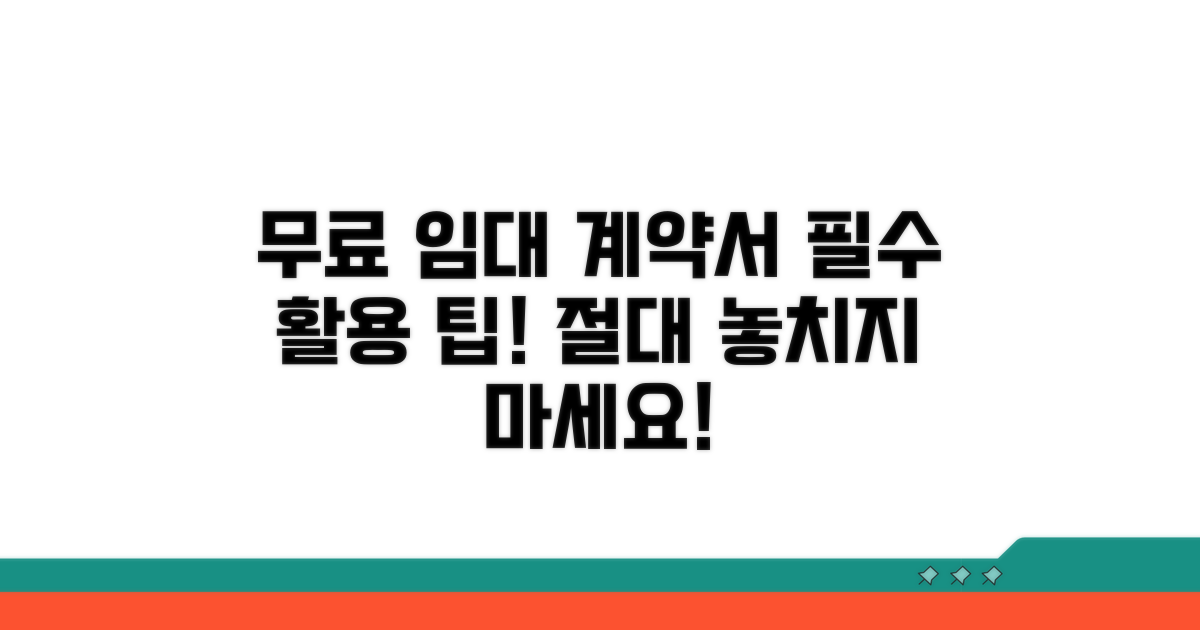 무료 임대 계약서 활용 팁