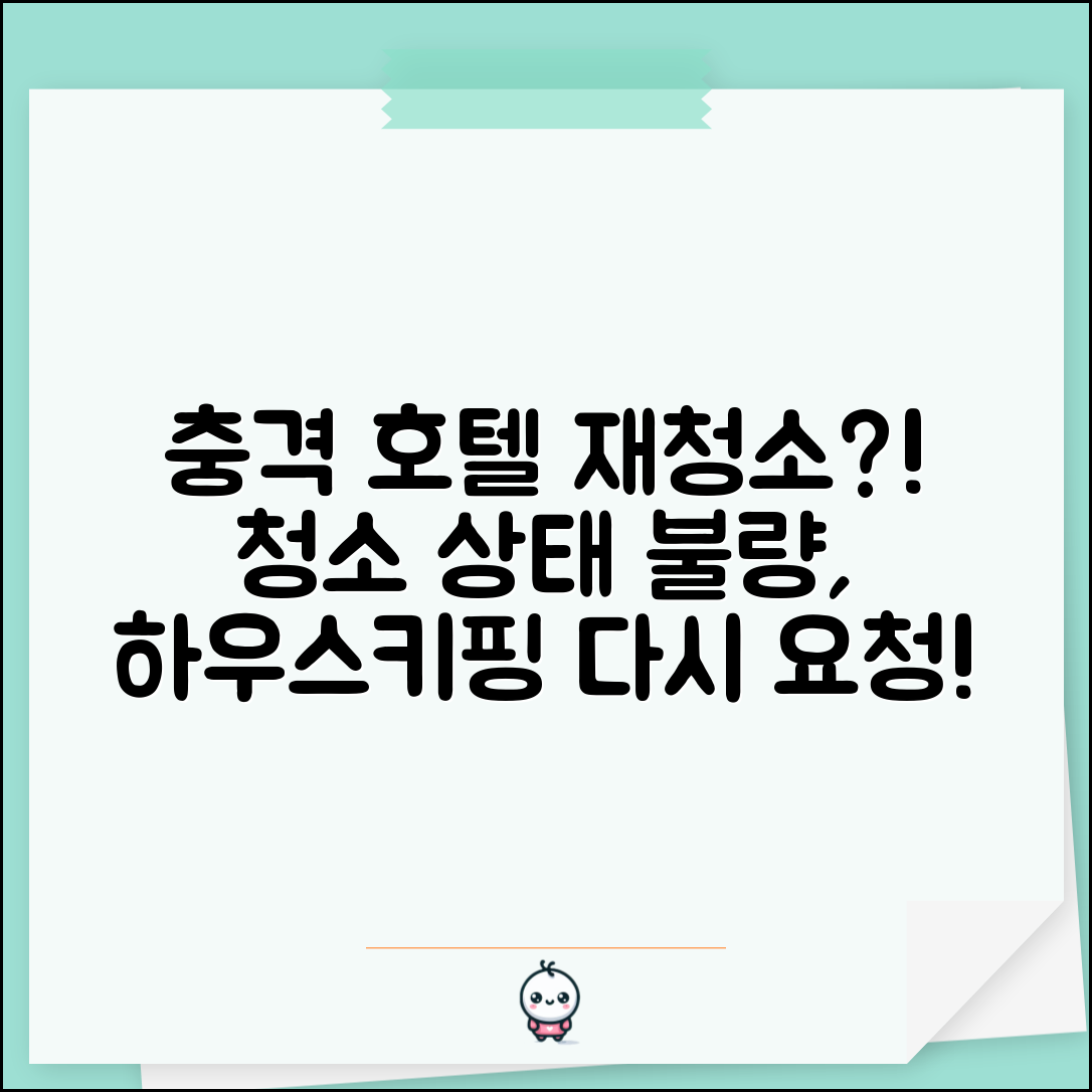 호텔 청소 안된 것 같은데 다시 청소 요청 가능한가요 | 호텔청소 | 하우스키핑 | 재청소
