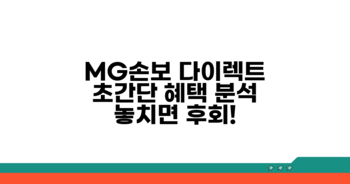 MG손보 다이렉트 자동차보험 혜택 분석
