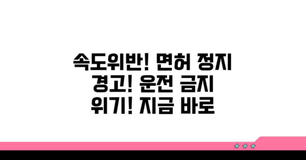 속도위반 시 면허 정지 위험 경고