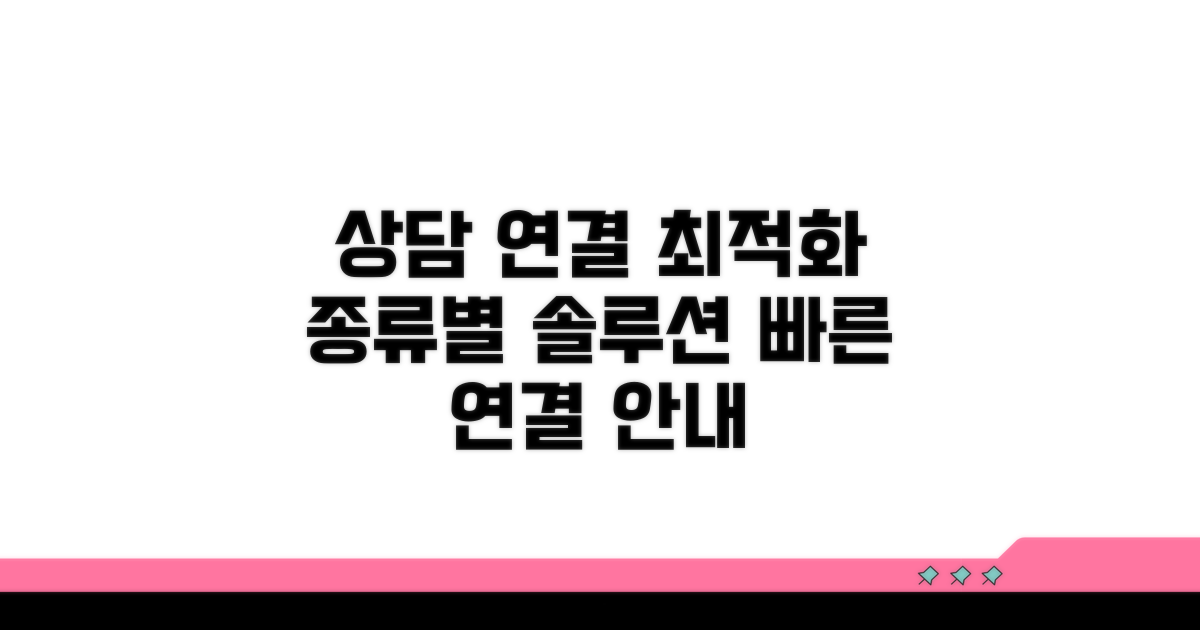 상담 종류별 최적 연결