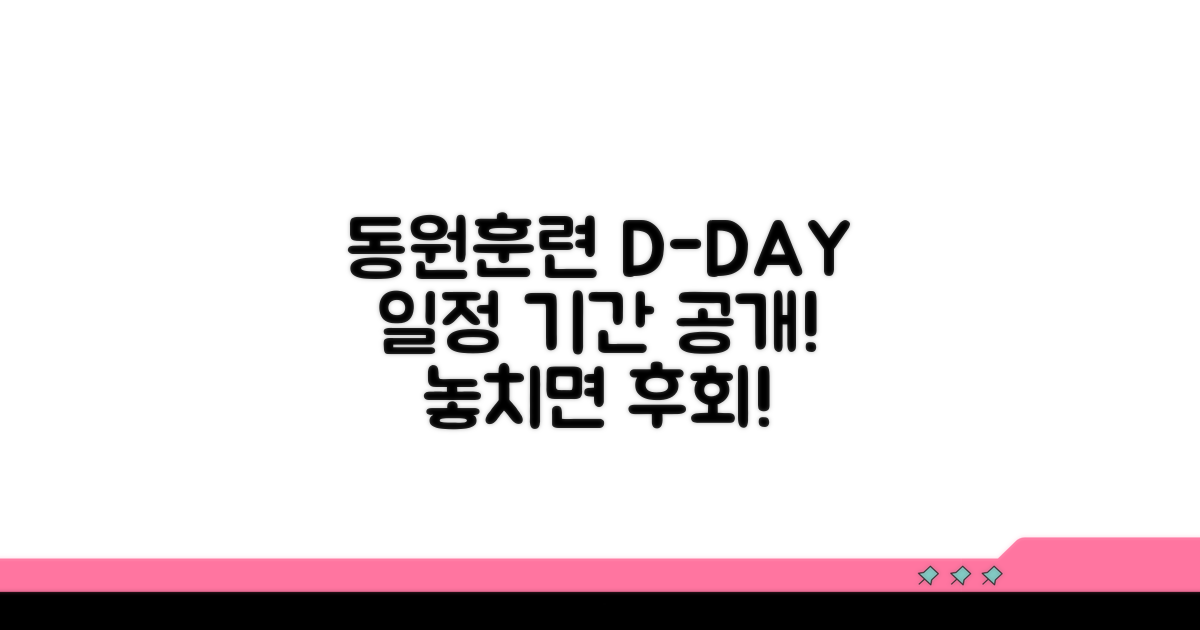 동원훈련 일정과 기간 확인
