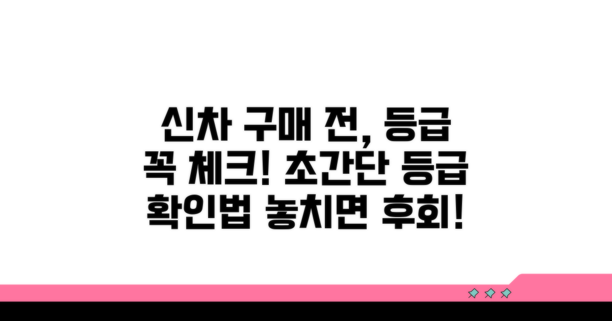 신차 구매 시 등급 체크 절차