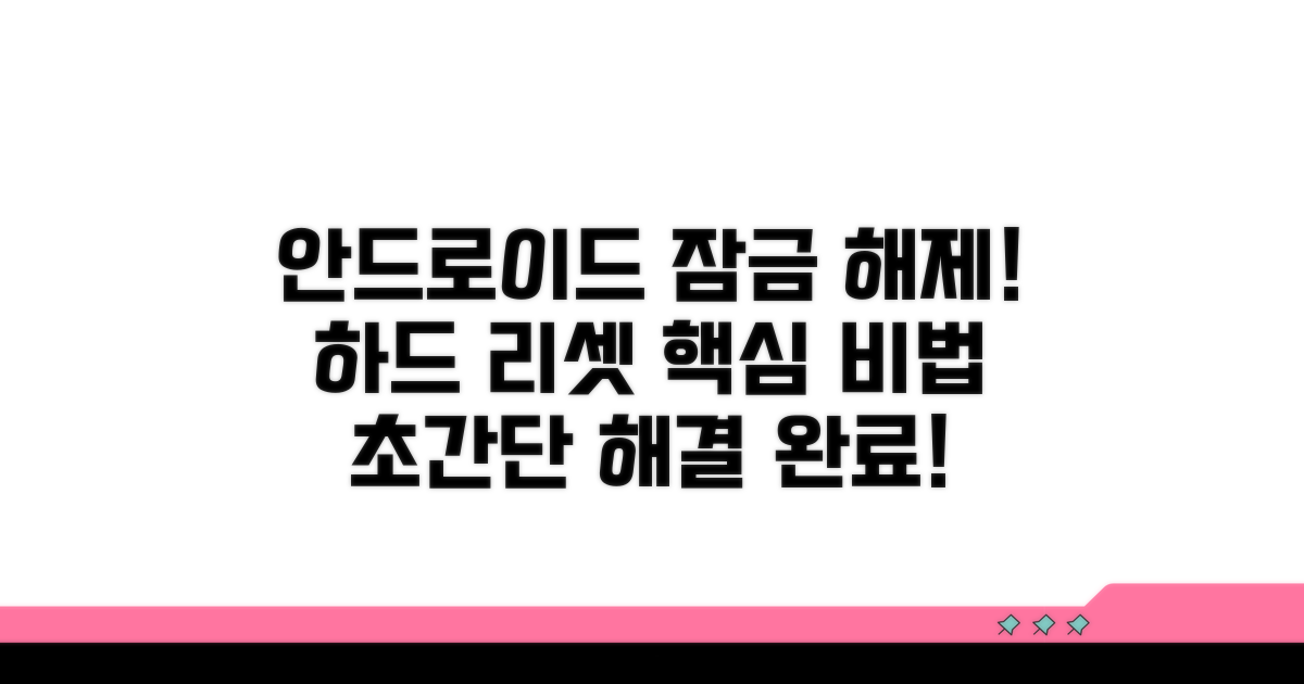 안드로이드 하드 리셋, 잠금 푸는 핵심 방법