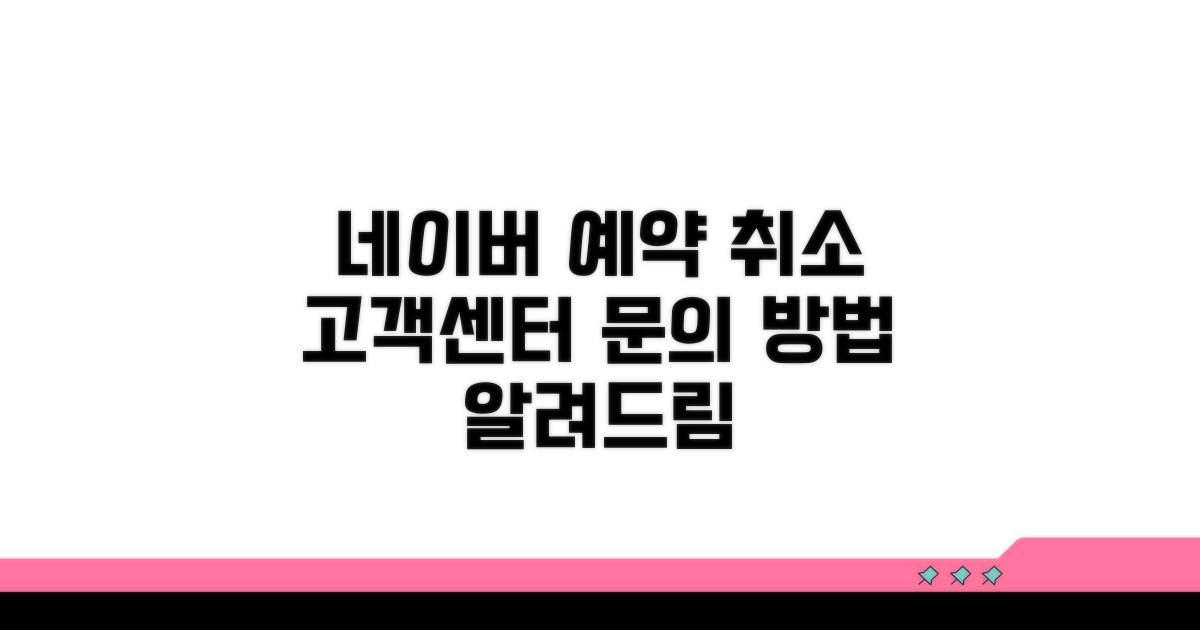 네이버 예약 취소, 고객센터 문의 방법