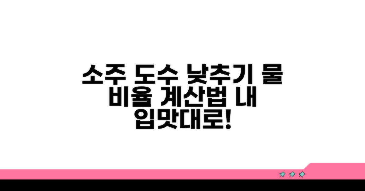 소주 도수 낮추는 법: 물 비율 계산