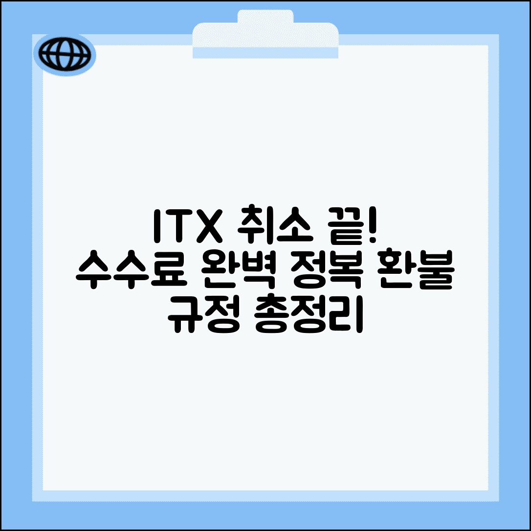 ITX청춘 기차표 취소 수수료 완벽정리 | ITX 취소 방법, 수수료, 규정 총정리