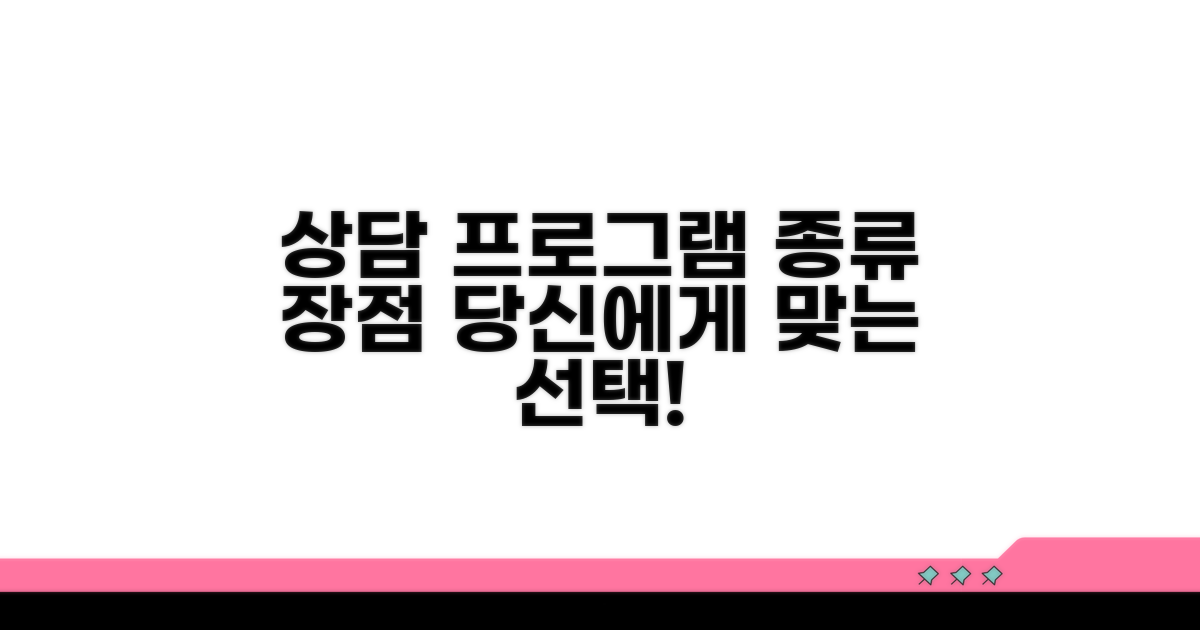 상담 프로그램 종류와 장점