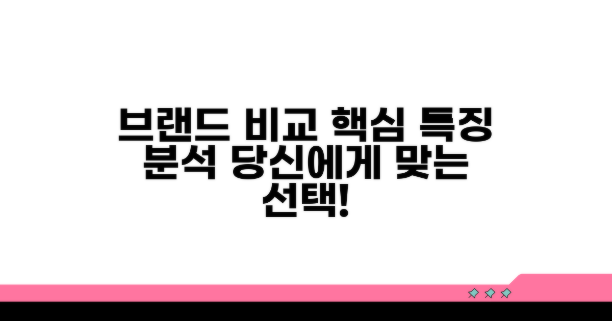 주요 브랜드별 특징과 차이점