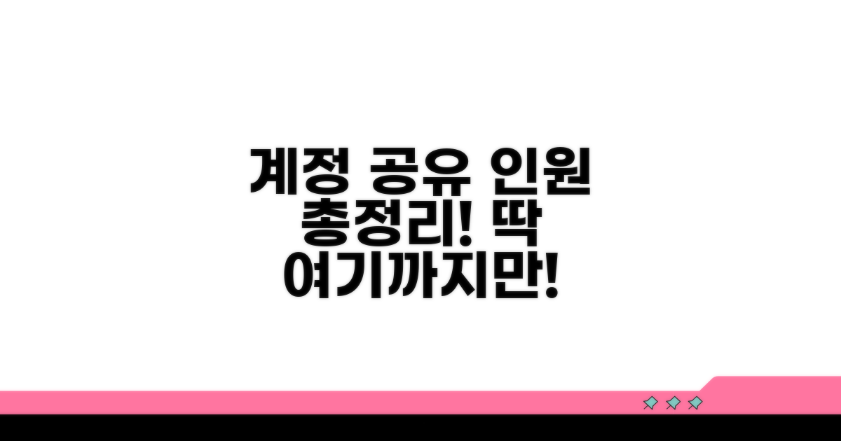 계정 공유 제한 인원 총정리