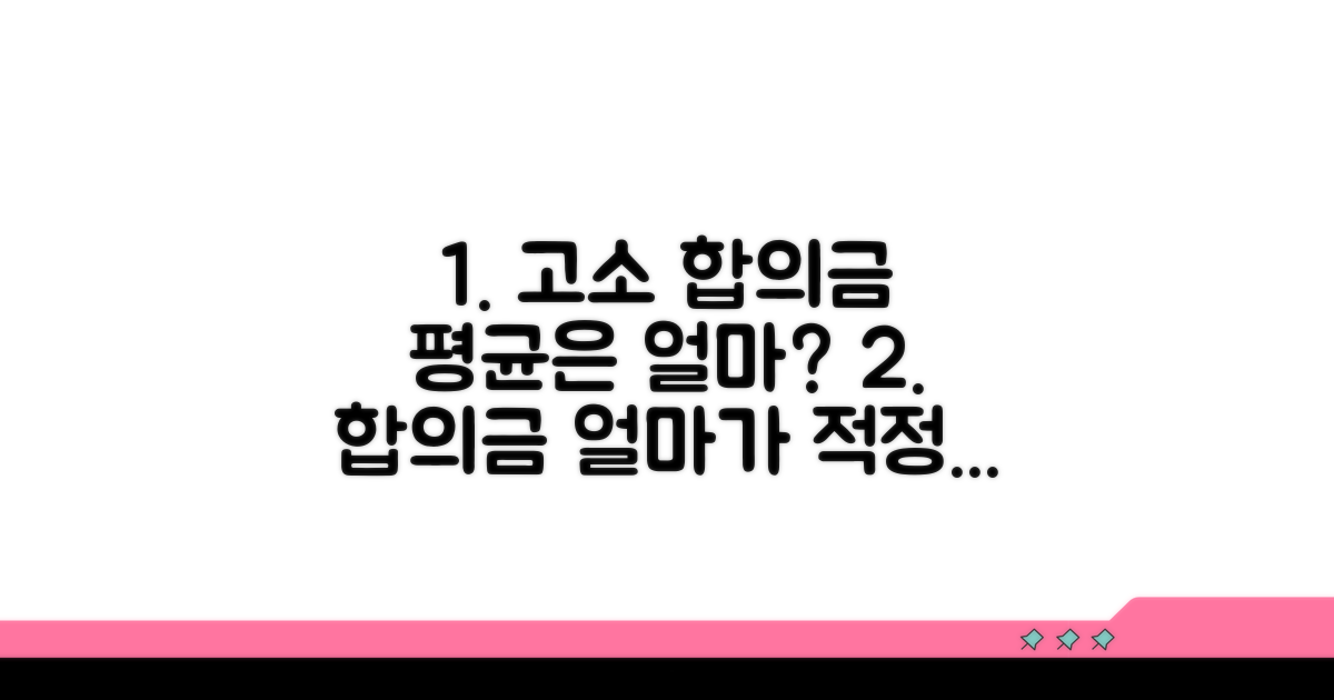 고소 합의금 평균과 적정선