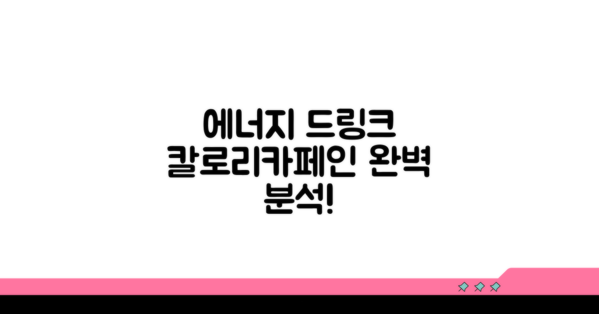 에너지드링크 칼로리 카페인 함량 완벽 분석