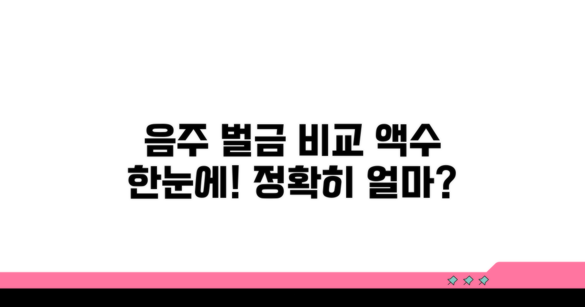 음주 적발 시 벌금액 상세 비교