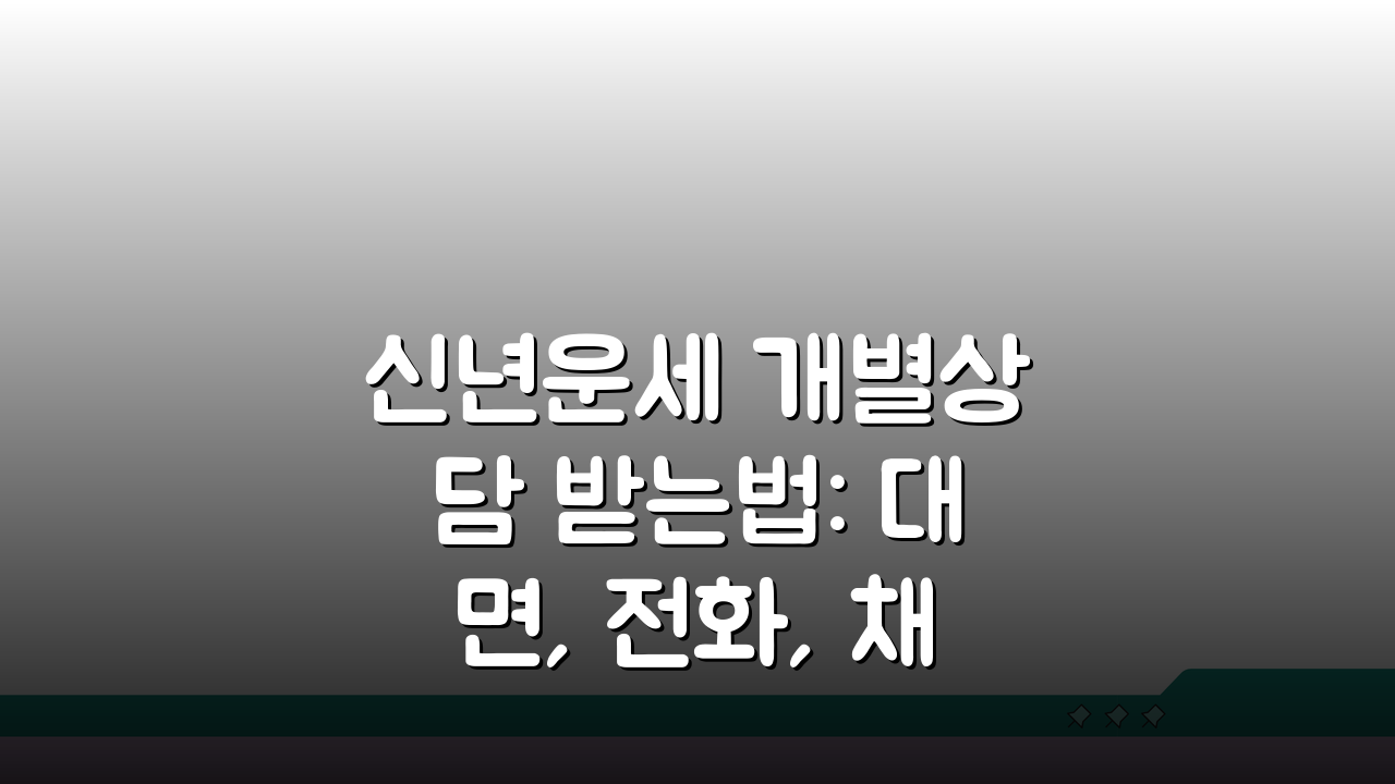 신년운세 개별상담 받는법: 대면, 전화, 채팅 비교 분석